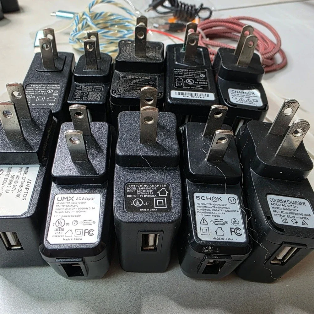 10 USB Wall Charger Adapters 3 Cables‎ Huawei Kyocera ZTE Schok UMX Mixed W4
